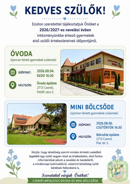 Első szülői értekezlet